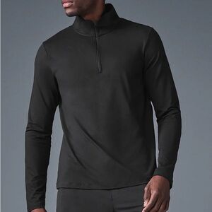 ALO Yoga Men’s Conquer 1/2 Zip Reform Long Sleeve - Black